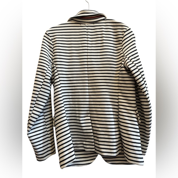Banana Republic Navy White Striped Double Breasted Blazer Nautical SP - Picture 3 of 5